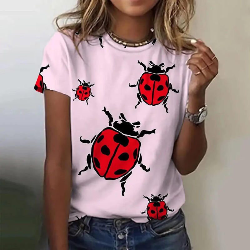 T-shirt Donna 'Rosa Delicato' con Coccinelle | 100% Cotone