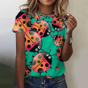 T-shirt Coccinelle Donna "Sfumatura Fantasia" | 100% Cotone