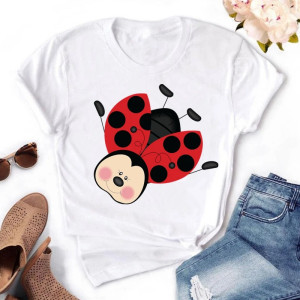 Maglietta Coccinella Donna | Idea Regalo Originale in Cotone