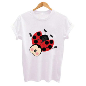 Maglietta Coccinella Donna | Idea Regalo Originale in Cotone