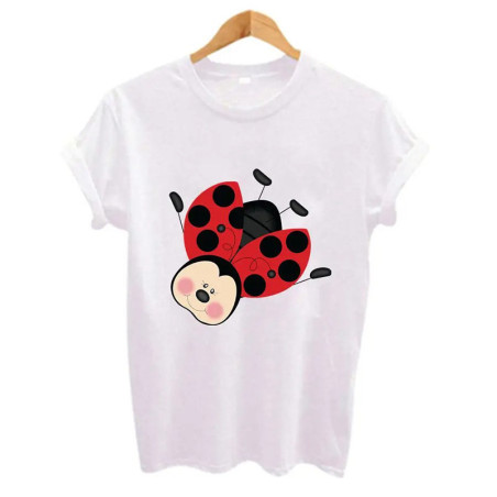 Maglietta Coccinella Donna | Idea Regalo Originale in Cotone