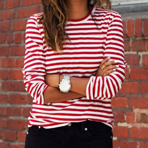 T-shirt Donna Coccinella a Righe Nautiche | Morbido Cotone