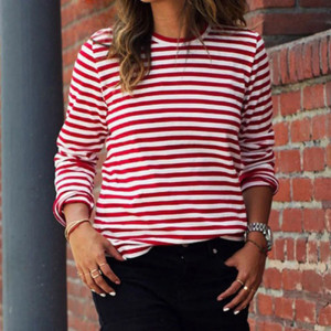 T-shirt Donna Coccinella a Righe Nautiche | Morbido Cotone