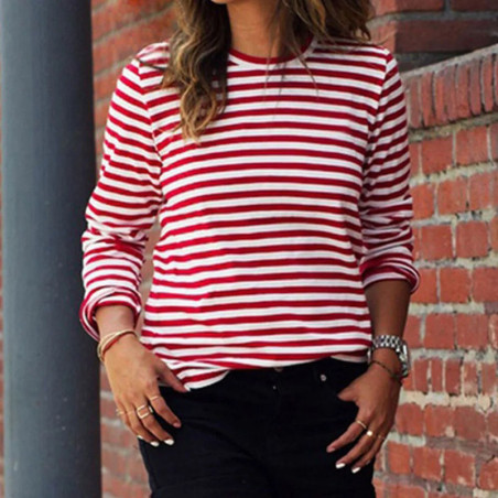 T-shirt Donna Coccinella a Righe Nautiche | Morbido Cotone