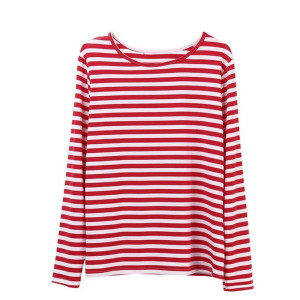 T-shirt Donna Coccinella a Righe Nautiche | Morbido Cotone