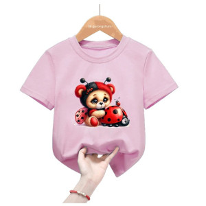 T-shirt "Coccinella Dolcezza" - Bambino - 100% Cotone - Idea Regalo