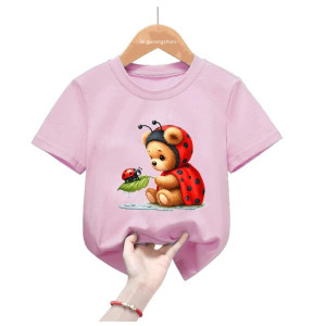 T-shirt "Coccinella Curiosa" Bambino - 100% Cotone - 2 Colori