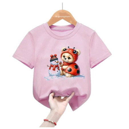 Maglietta Bambino Coccinella Autunnale | 100% Cotone | Idea Regalo
