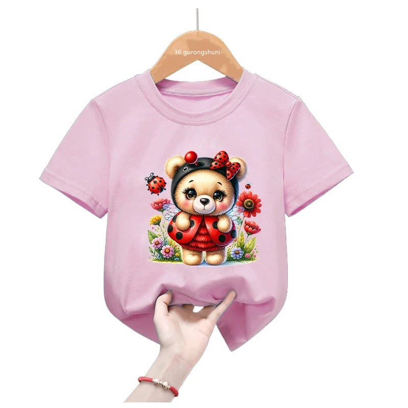 T-shirt Bambino Coccinella Floreale - Adorabile e Comoda