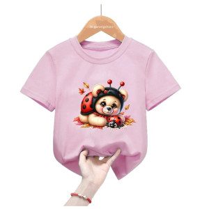 T-shirt Bambino Coccinella Incantata - 100% Cotone, 2 Colori