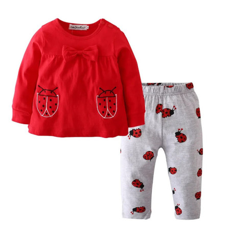 Completo Neonato Coccinella 2 Pezzi - Cotone Morbido e Carino