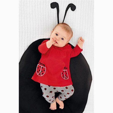 Completo Neonato Coccinella 2 Pezzi - Cotone Morbido e Carino