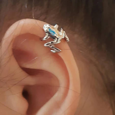 Orecchini Ear Cuff Rana Argentati | Gioiello Originale Donna
