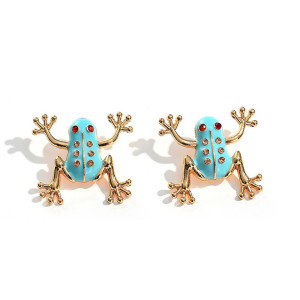 Orecchini Rana Corona Turchese - Gioiello Chic e Originale