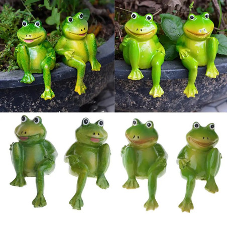 Statuette Rane in Resina - Decorazione Originale Giardino & Casa