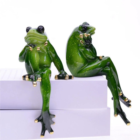 Statuetta Rana "Pensiero Bucolico" - Eleganza in Resina