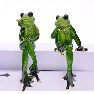 Statuetta Rana "Pensiero Bucolico" - Eleganza in Resina