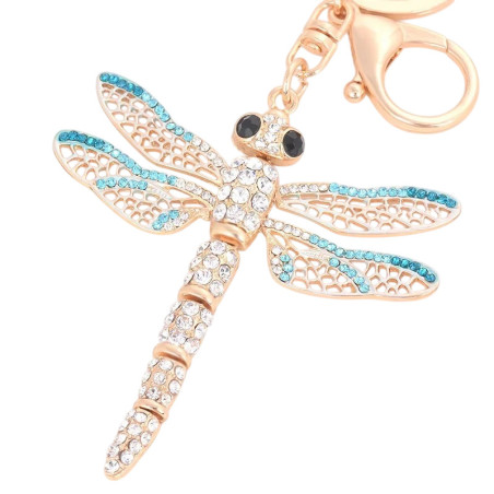 Portachiavi Libellula "Brezza d'Oceano" - Eleganza con Strass