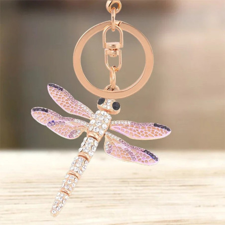 Portachiavi Libellula "Brezza d'Oceano" - Eleganza con Strass