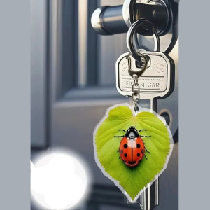 Portachiavi Coccinella Foglia d'Amore – Idea Regalo Unico