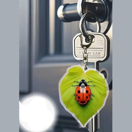 Portachiavi Coccinella Foglia d'Amore – Idea Regalo Unico
