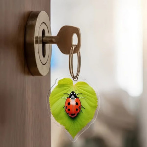 Portachiavi Coccinella Foglia d'Amore – Idea Regalo Unico