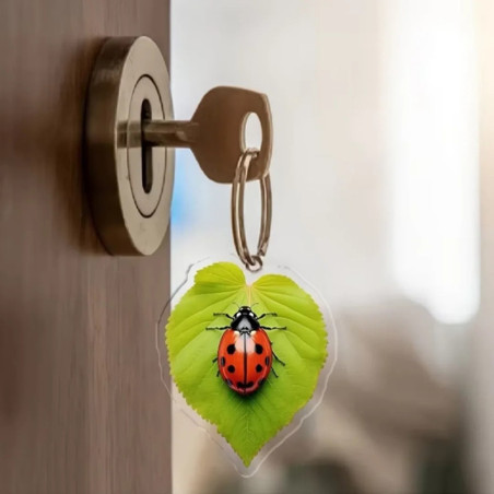 Portachiavi Coccinella Foglia d'Amore – Idea Regalo Unico