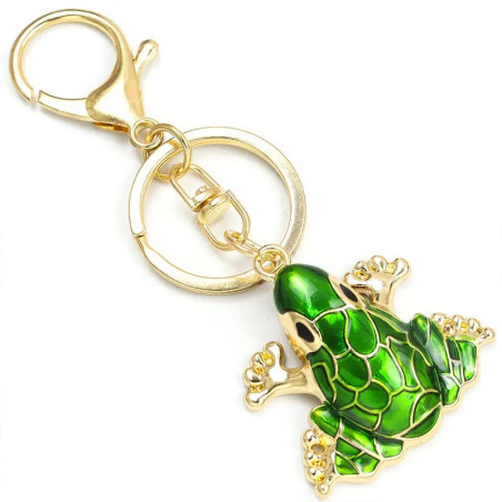 Portachiavi Rana "Bagliore Verde" – Dorato o Argentato | Idea Regalo