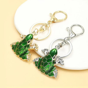 Portachiavi Rana "Bagliore Verde" – Dorato o Argentato | Idea Regalo