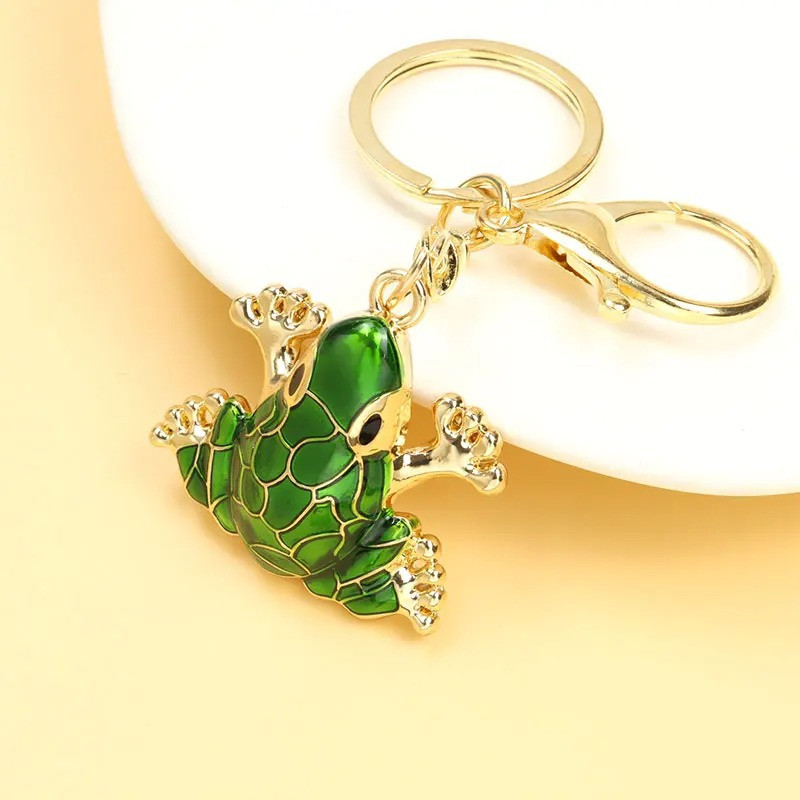Portachiavi Rana "Bagliore Verde" – Dorato o Argentato | Idea Regalo