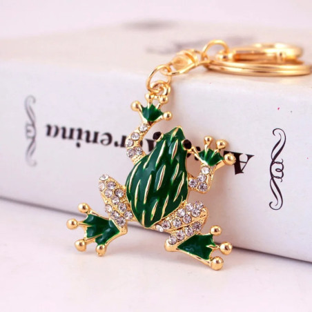 Portachiavi Rana Dorata e Smeraldo | Idea Regalo Originale