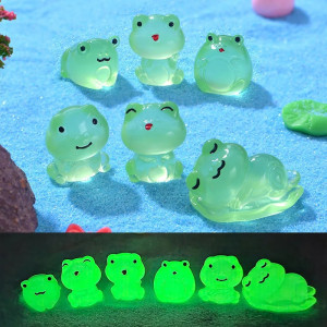 Statuette Rana Luminose | Set da 6 | Ornamenti Terrario