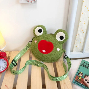 Borsa Rana Peluche "Sorriso a Cuore" – Accessorio Carino e Unico
