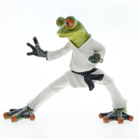Statuetta Rana Karateka – Figurina Resina Cintura Nera Karatè