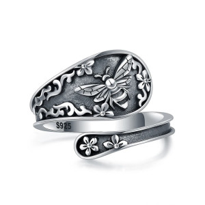 Anello Ape Argento 925 | Serenata Floreale Natura & Eleganza