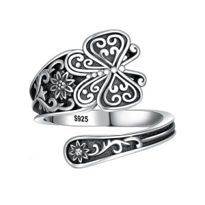 Anello Farfalla Cuore d'Argento in Argento 925 | 1001ABEILLES