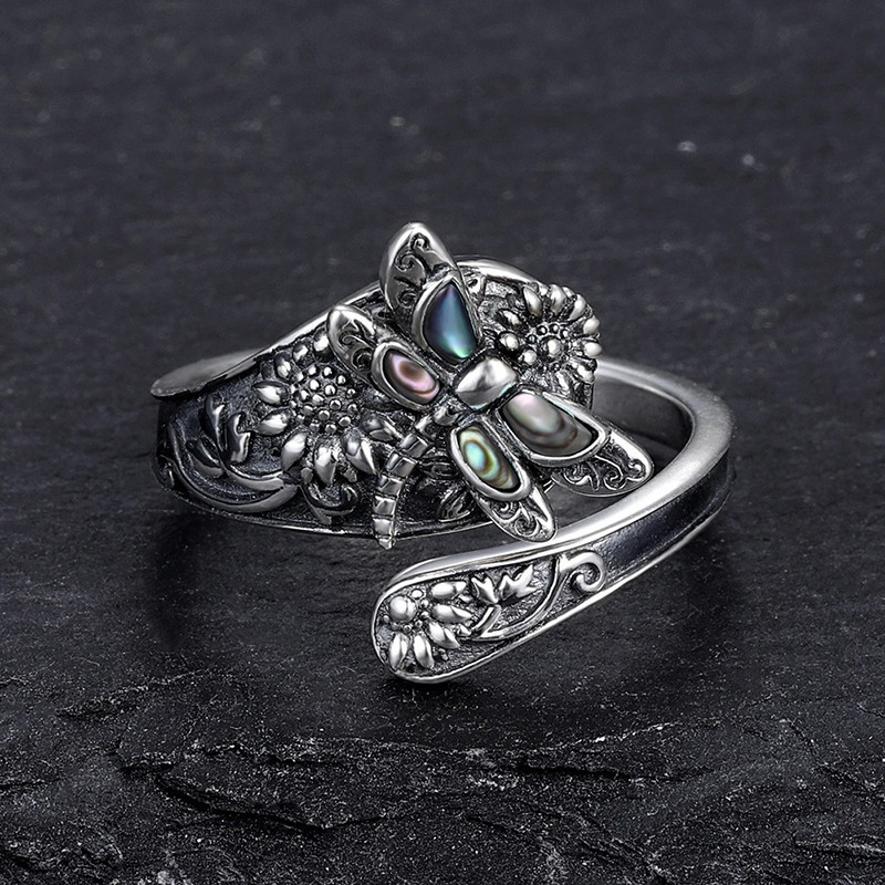 Anello Libellula Argento 925 con Ali Mistiche | 1001ABEILLES