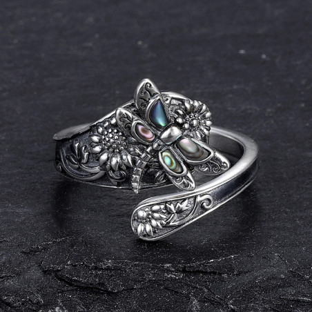 Anello Libellula Argento 925 con Ali Mistiche | 1001ABEILLES