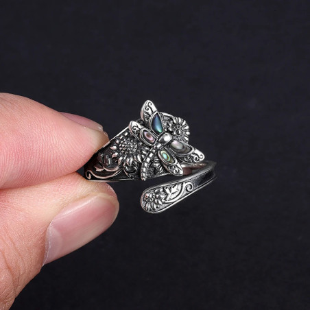 Anello Libellula Argento 925 con Ali Mistiche | 1001ABEILLES