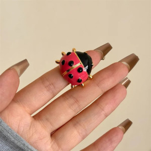 Anello Coccinella Rossa Portafortuna – Rugiada Scintillante