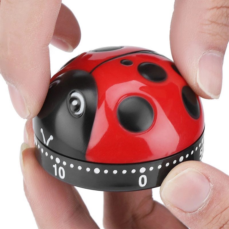 Timer Coccinella Rosso – Contaminuti Meccanico da 60 Minuti