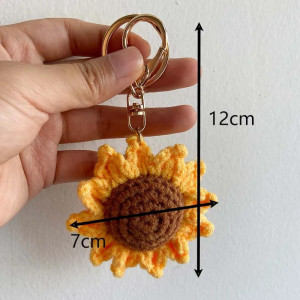 Portachiavi Girasole Fatto a Mano – Sole all'Uncinetto