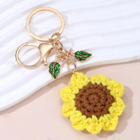 Portachiavi Girasole Fatto a Mano – Idea Regalo Originale