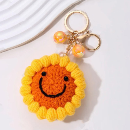 Portachiavi Sole Scintillante – Fatto a Mano con Perle