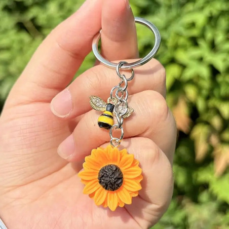 Portachiavi Ape e Girasole | Idea Regalo Originale Donna