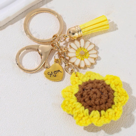 Portachiavi per la Mamma Girasole – Uncinetto & Cuore Dorato