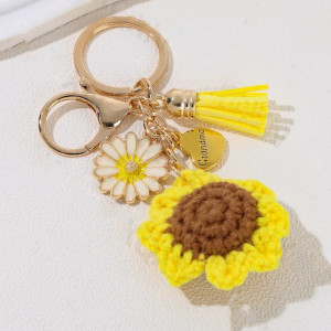 Portachiavi per Nonna Girasole – Uncinetto & Cuore Dorato