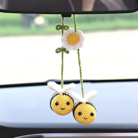 Decorazione Auto Ape Uncinetto | Ciondolo Specchietto Fatto a Mano