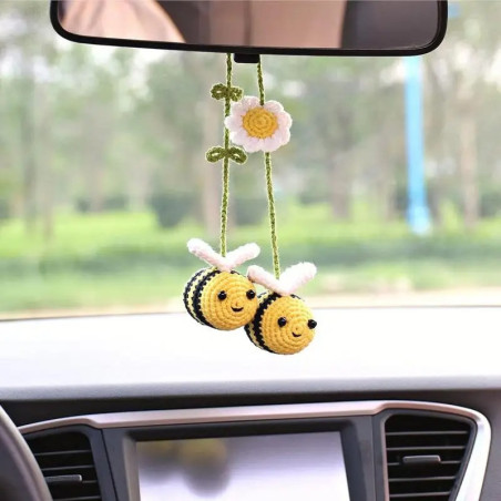 Decorazione Auto Ape Uncinetto | Ciondolo Specchietto Fatto a Mano