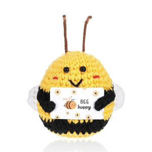 Ape Portamessaggio "Bee Happy" – Peluche Uncinetto Fatto a Mano